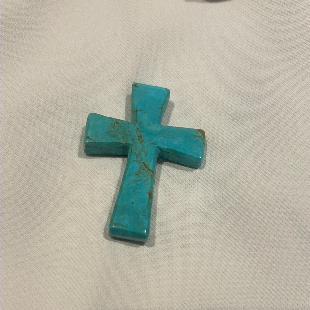 Genuine Turquoise Cross Pendant